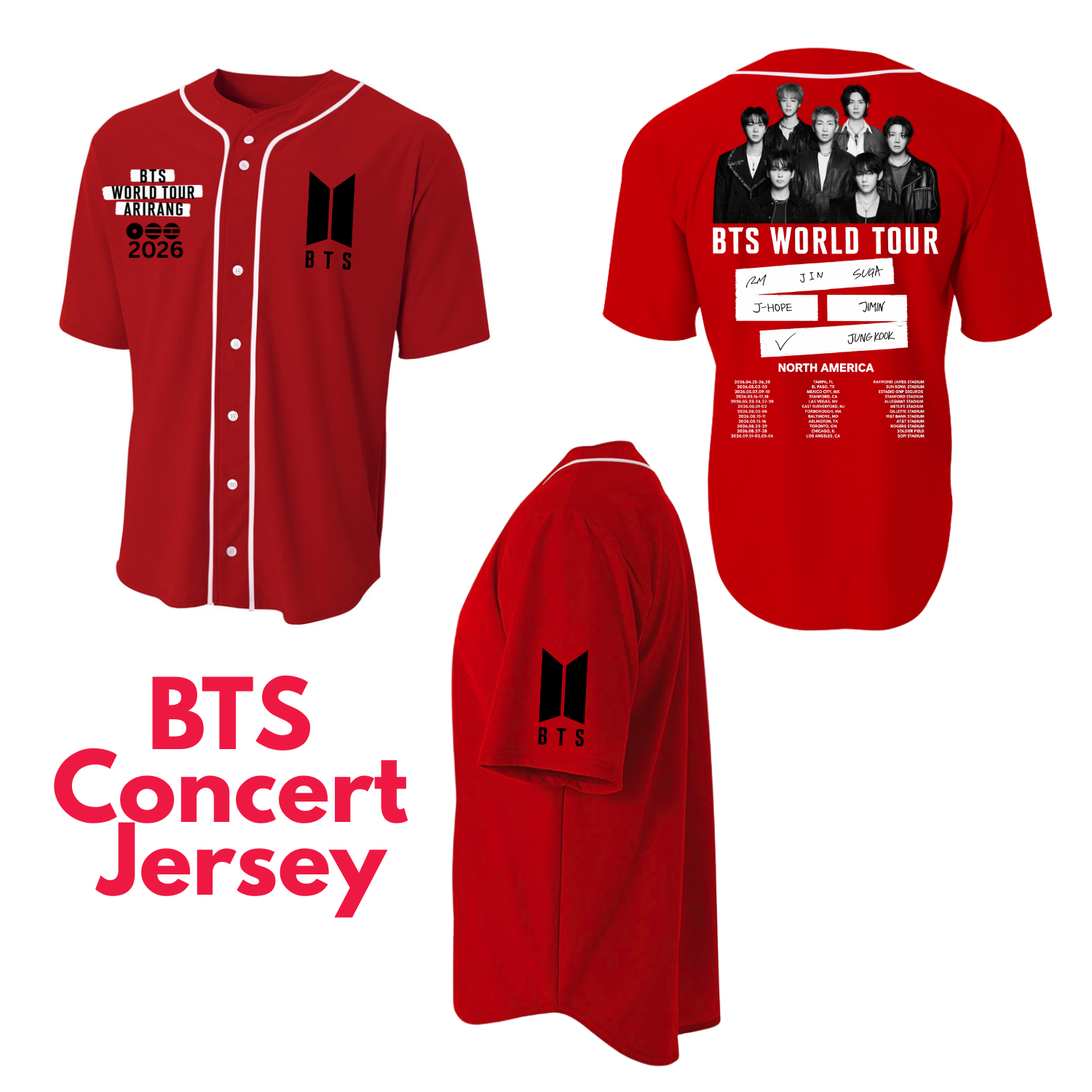 BTS ARIRANG world tour jersey design